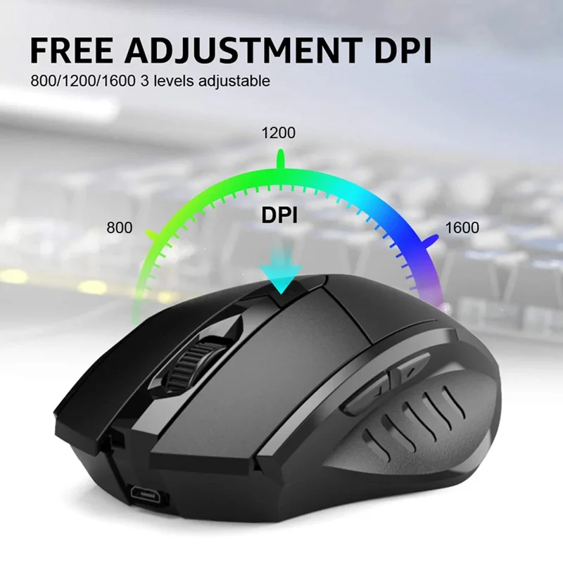 Inphic Rechargeable Wireless Mouse Ergonomic Bluetooth 5.0 2.4G Mice Office Mute Mouse For MacBook Tablet Laptops Computer PC