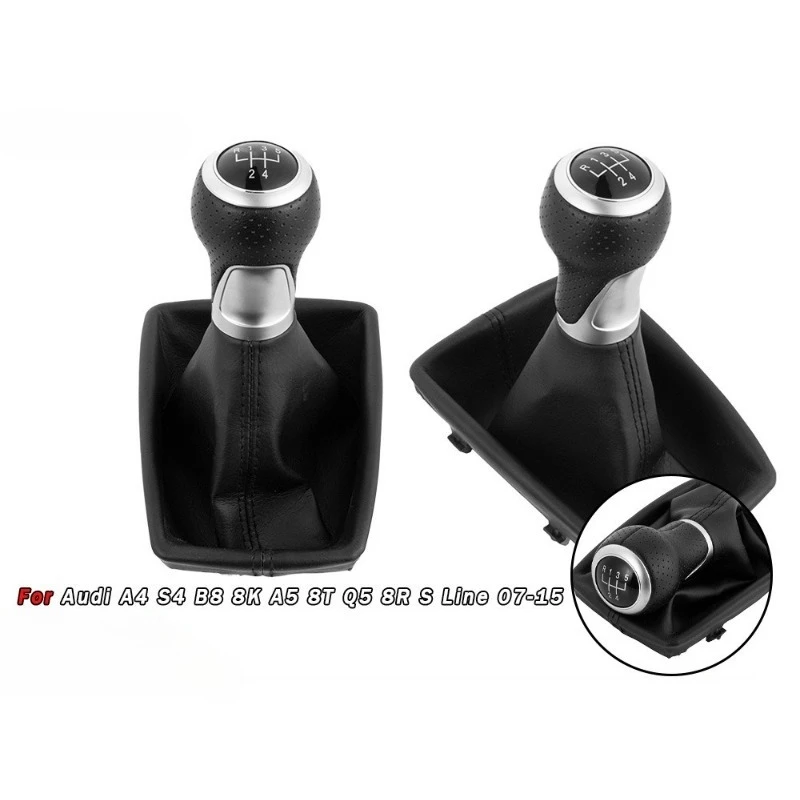 5 6 Speed  for Audi A4 S4 B8 8K A5 8T Q5 8R S Line 2007-2015 Durable Black Shift Knob  Gear Shift Knob Driving  Car Modification