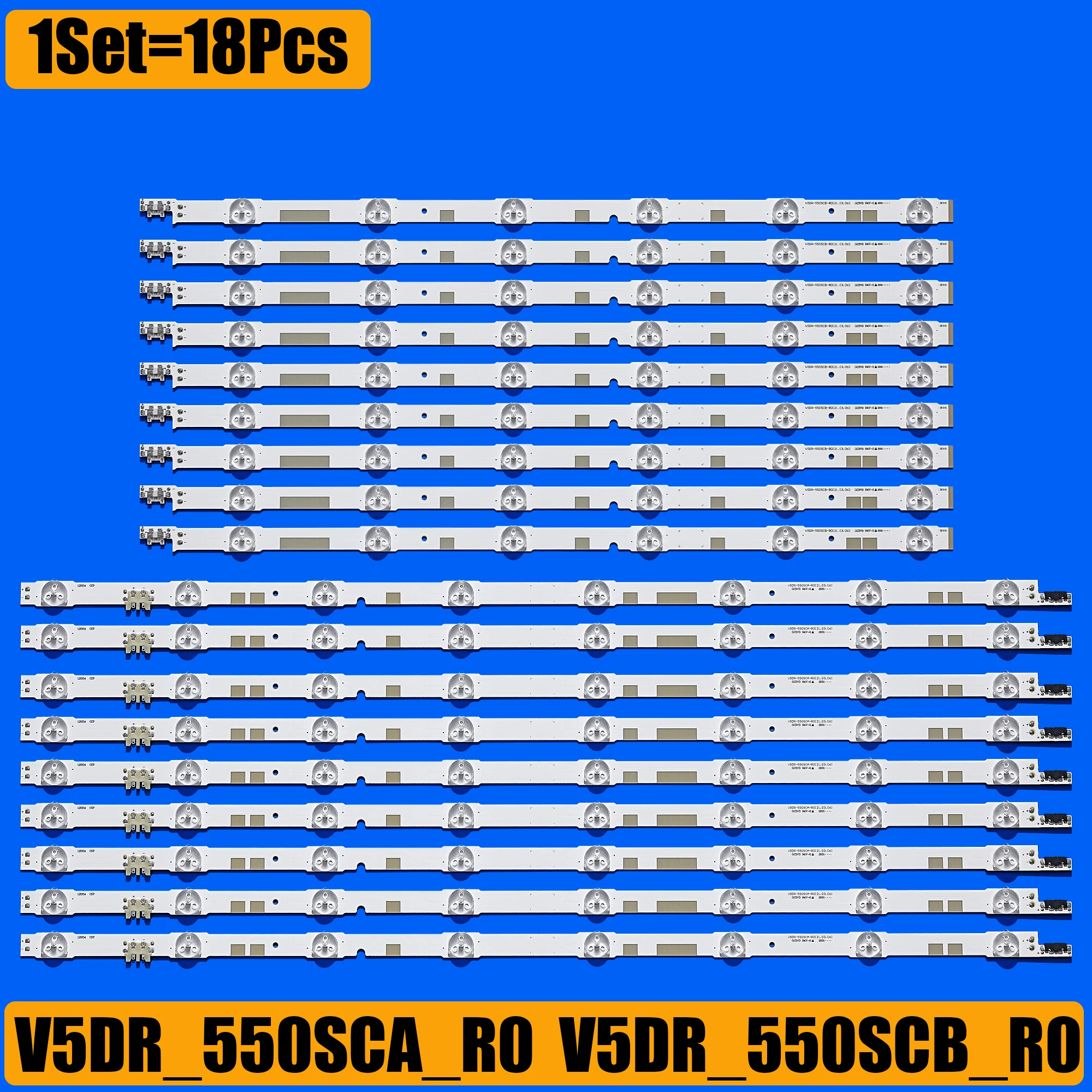 18pcs LED bar V5DR_550SCA 550SCB_R0 for Samsung UN55JS7200 UE55JU6800K UE55JU6870U UE55JU6800 UE55JU6872U UN55JS700DF 55JU6800