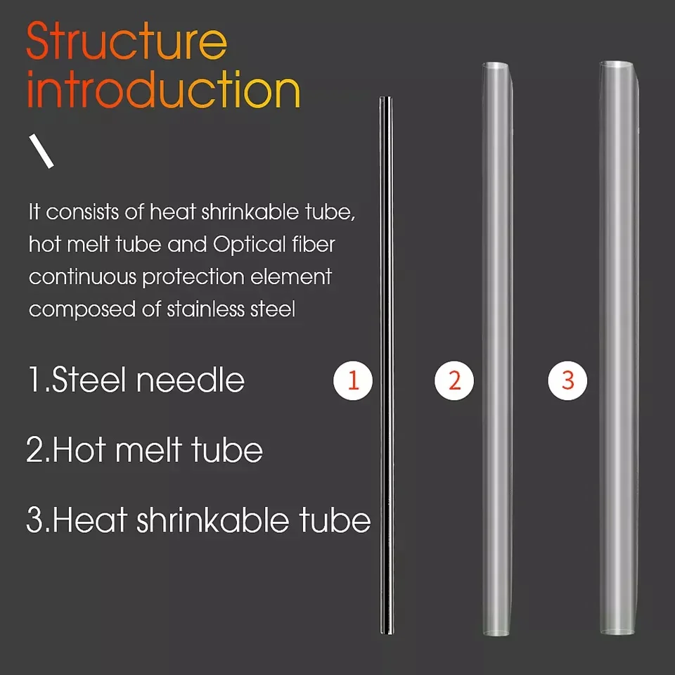 1000pcs 60mm X1mm Fiber Optic Fusion Protection Splice Sleeves Heat Shrink Tube Fiber Optic Hot Melt Tube