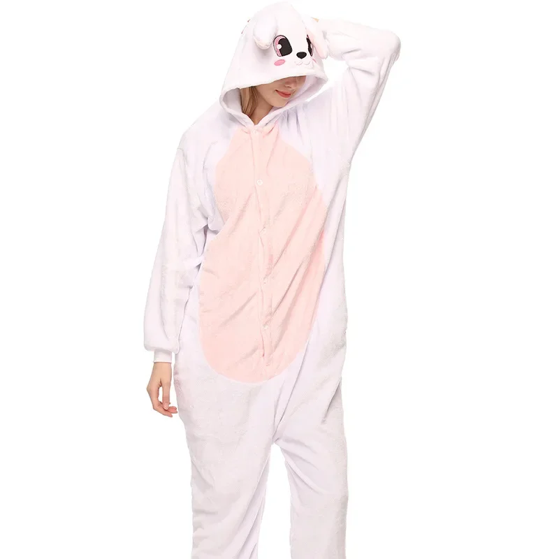QQ8 Onesie Women's Pajamas Flannel Kigurumi Anime Animal Long Jumpsuit Costume Family Kids Matching Romper Funny Holiday Pij5Lk￥