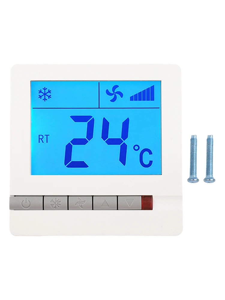 Digital Thermostat for HVAC Applications Supporting Fan Coil Units Electric Valves and Air Conditioning Systems AC220V 50 60Hz