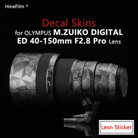 Lente decalque pele para olympus 40-150pro lente envoltório filme para olympus m. zuiko ed 40-150mm f/2.8 pro lente protetor capa envoltório adesivo