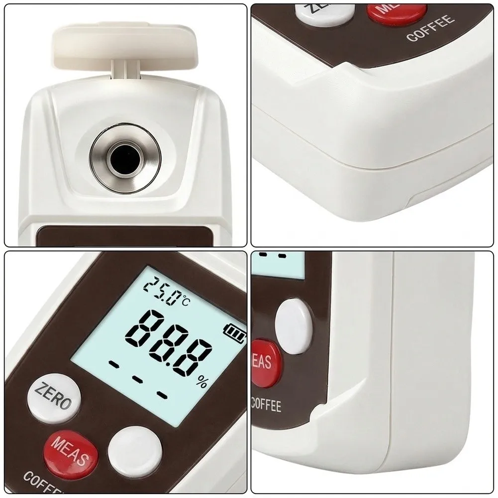 Portable Coffee Refractometer Digital Display 0-22% Range for Brew Standardization and Beverage Quality Control