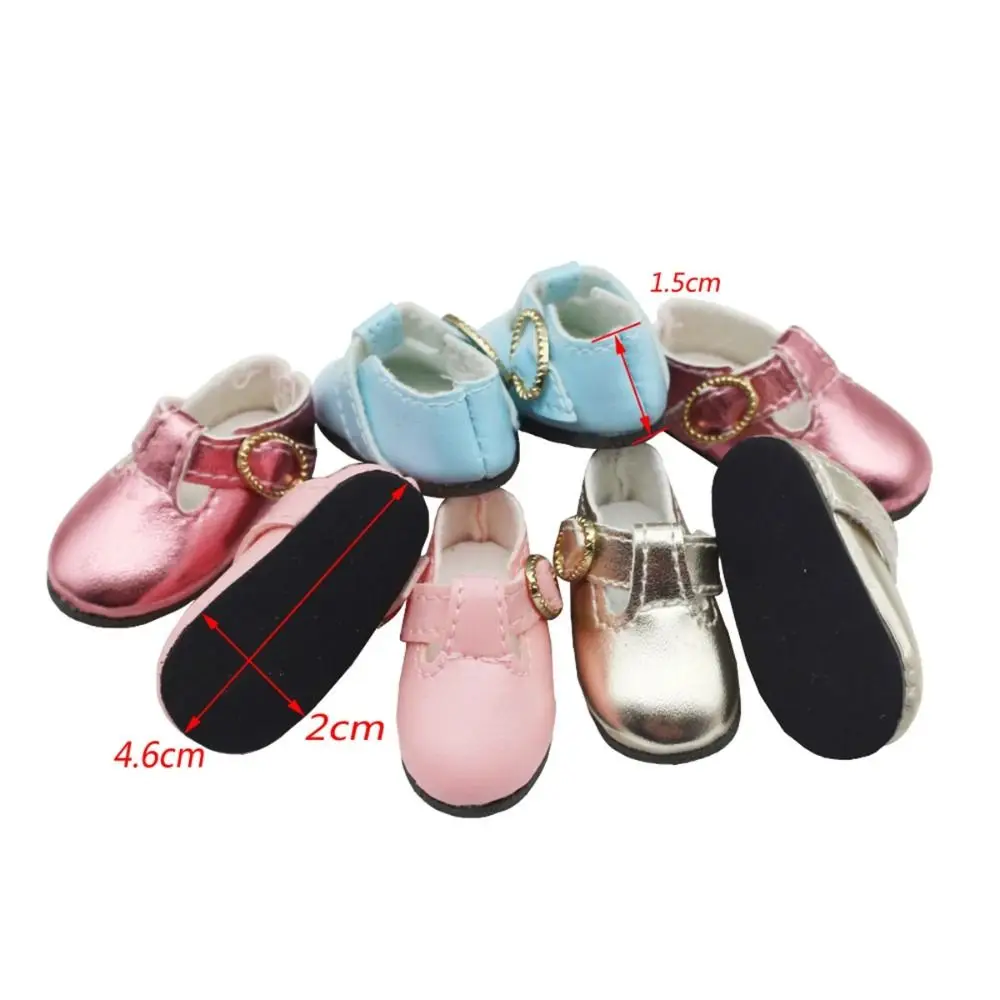 PU-leer 4,6 cm Kleurrijke glanzende sneakers Lichtgewicht schoenen Pop PU-leren schoenen Schattig 1 paar leren laarzen Kleipoppen