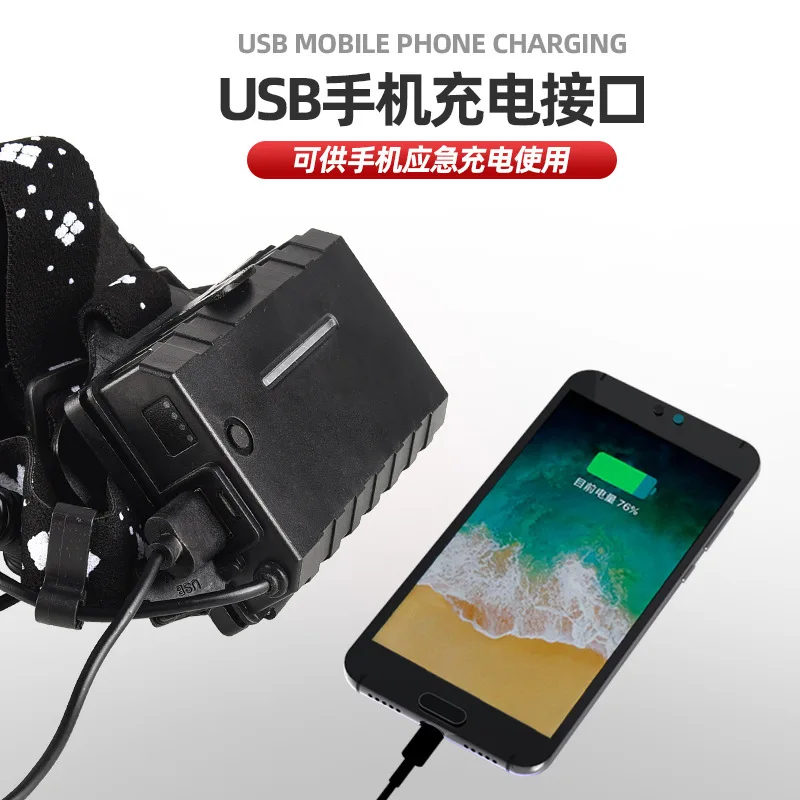 P70 High Intensity Headlamp USB Charging Power Display with Output Telescopic Zoom LED Headlamp
