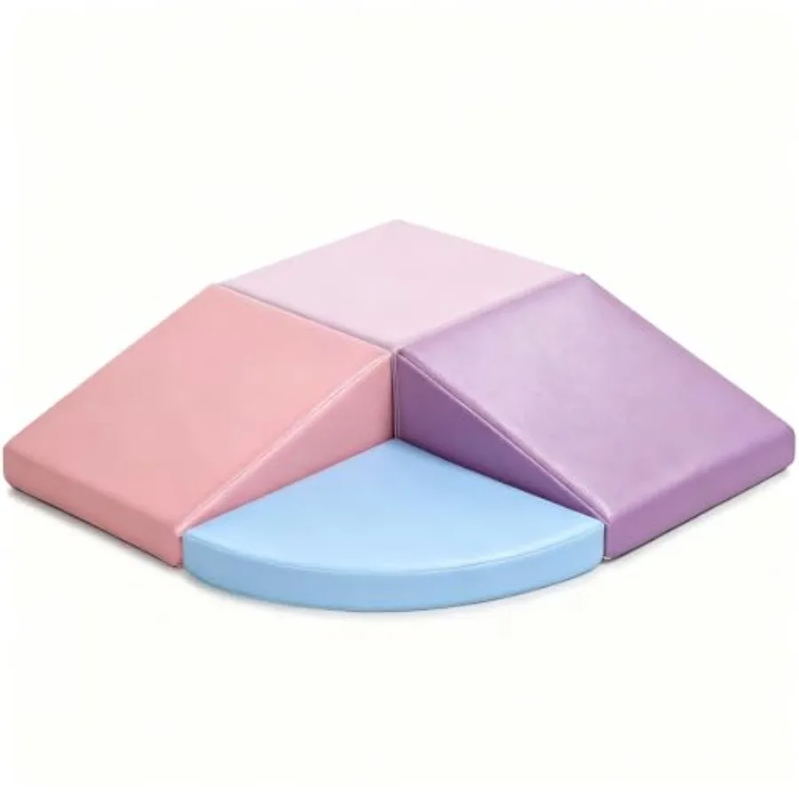 

PU Leather Foam Blocks for Toddlers Purple/Pink Indoor Climbing Toys Active Play Gym Preschool Toddler Toys Durable Playground