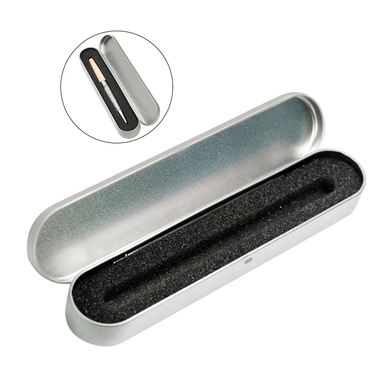 1Pcs Silver Metal Pen Box High Quality Protection Box For Fountain Pen Pencils Stationery Gift Box Office School Supplies