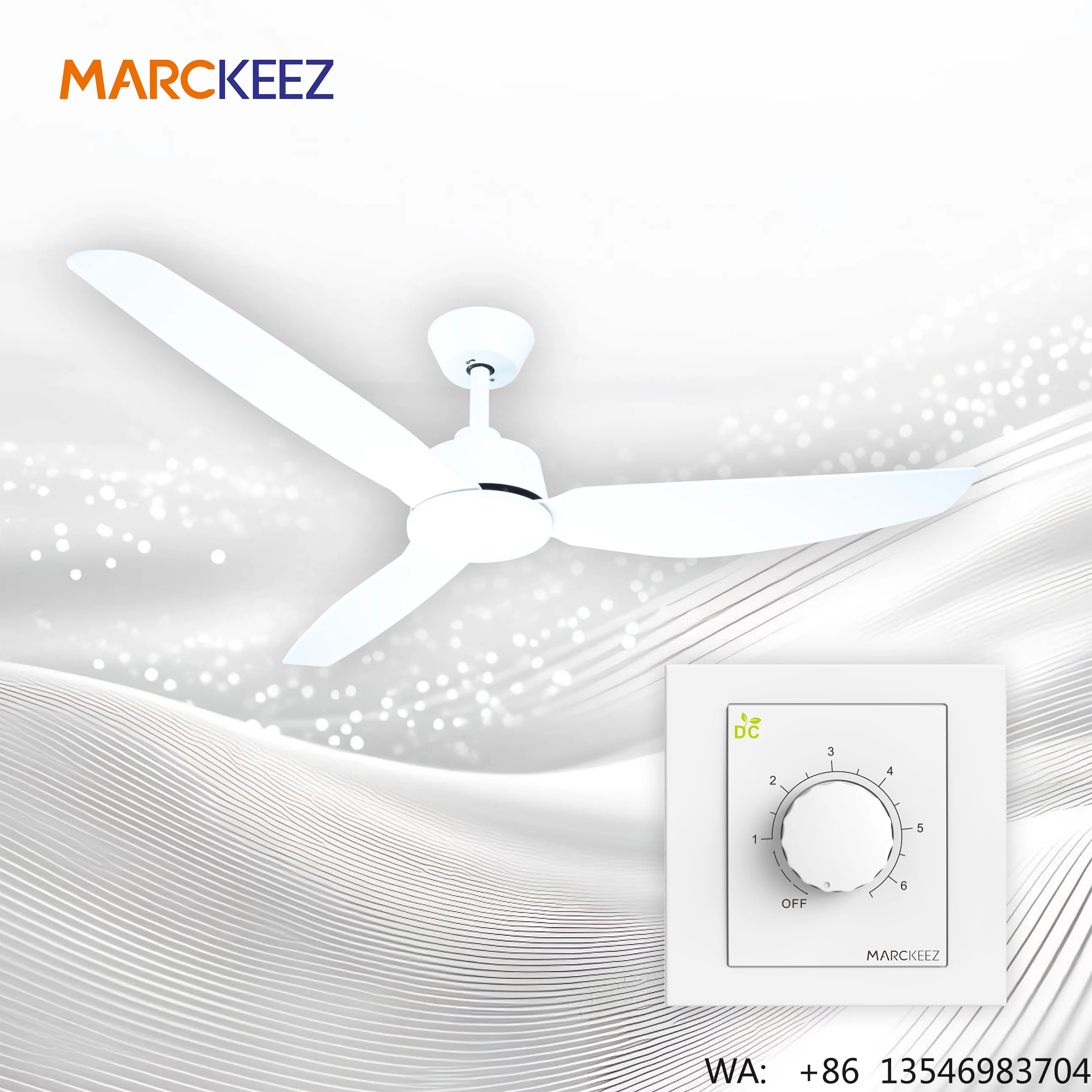 Energy Saving 52 Inch BLDC Ceiling Fan with Quiet Design and Reversible Airflow ABS 3 Blades No Light Household Indoor Fan