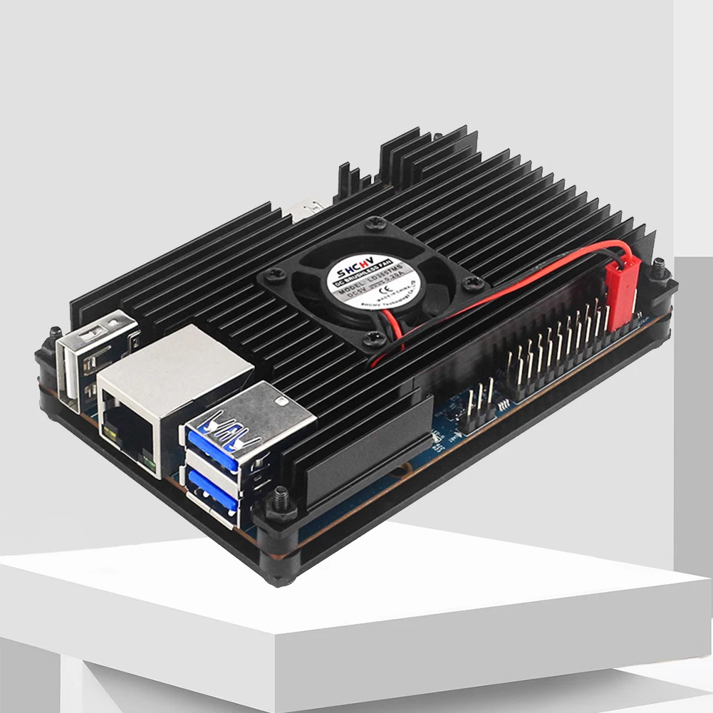 

Aluminum Alloy Heat Dissipation Protective Shell with Fan Cooling Enclosure Replacement Equipment Accessories for Orange Pi 5