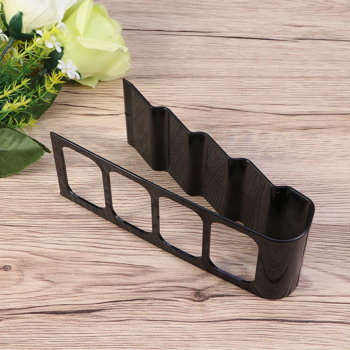 

4-Compartment Remote Control Holder Organizer for TV Dvd Vcr Remotes Portable Compact Design Antislip Bottom Home Desk Storage