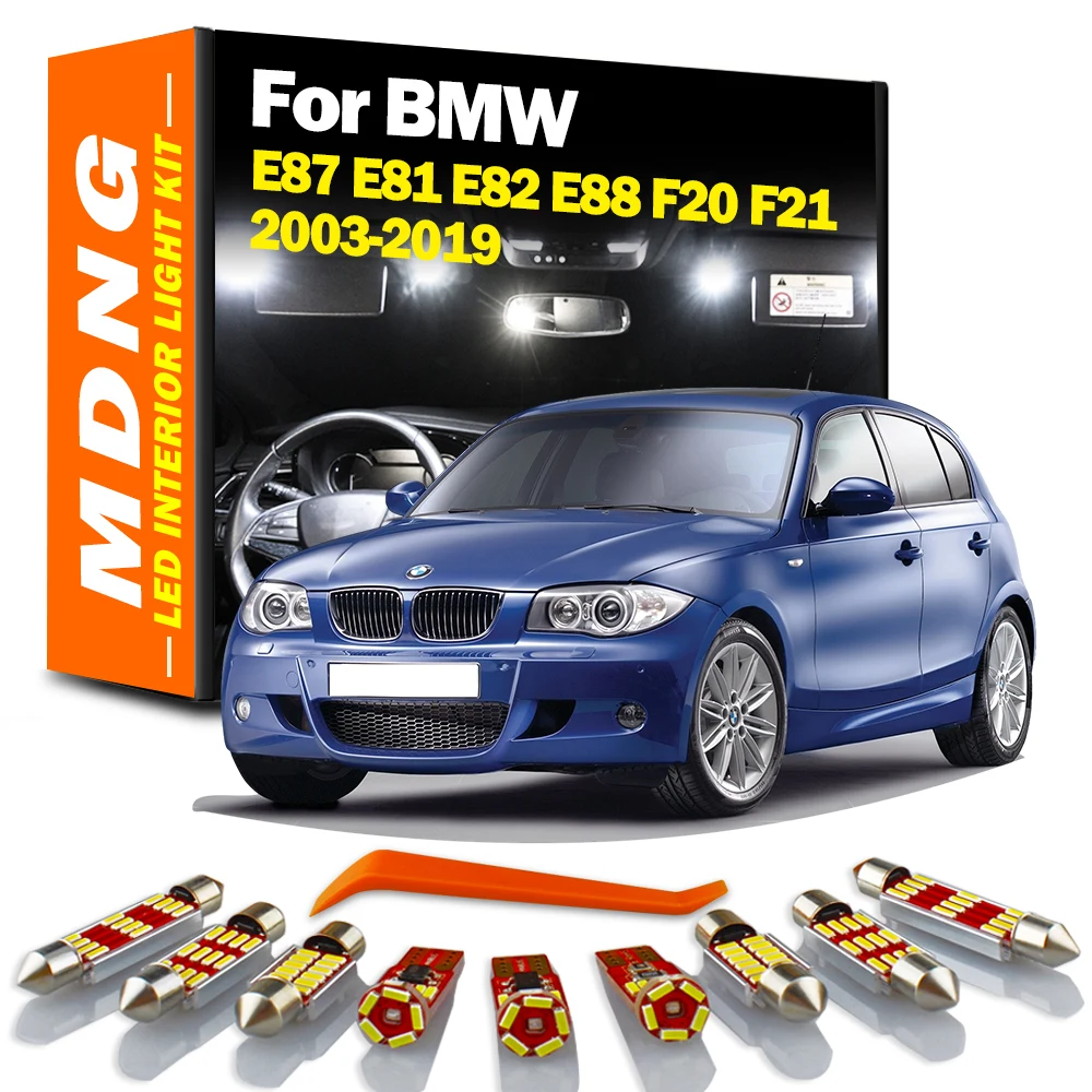 

LED Interior Dome Map Trunk Foot Light Car Bulbs Kit Canbus For BMW 1 Series E87 E81 E82 E88 F20 F21 2003-2019 Sun Visor Lamp