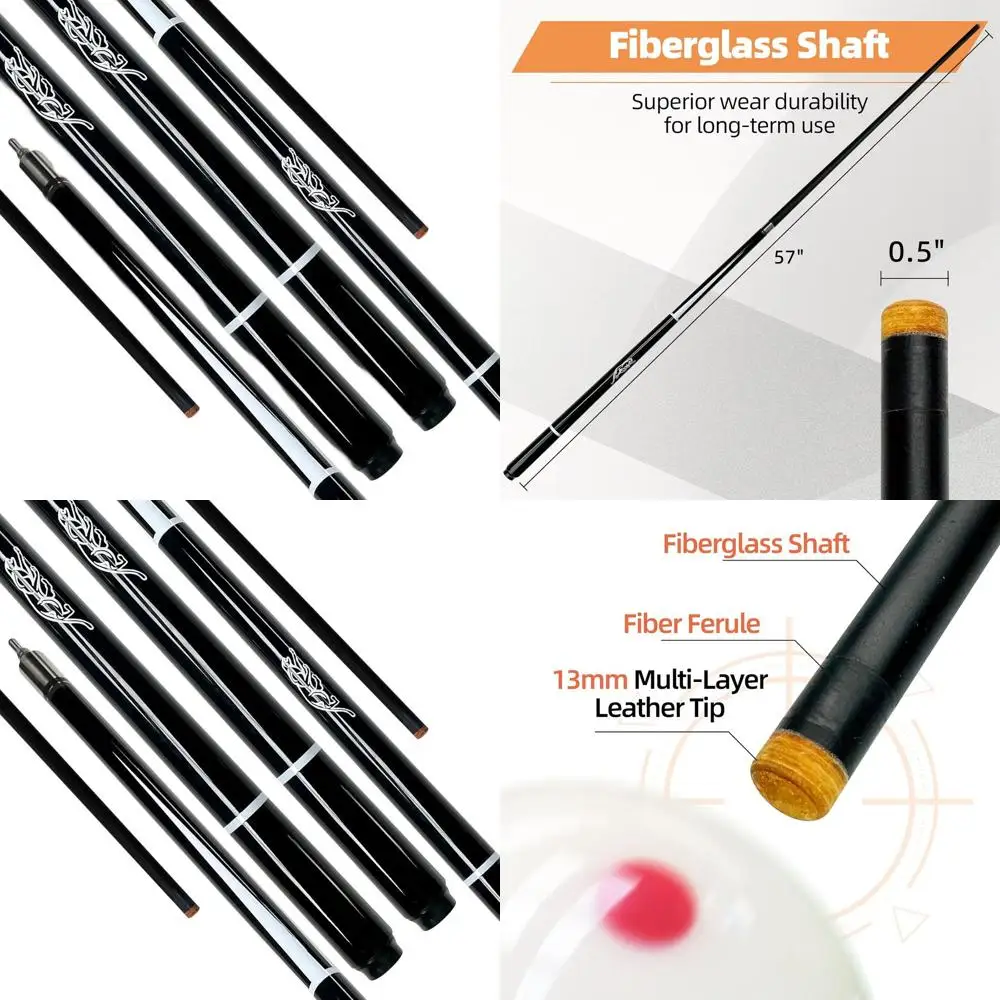 

Бильярдный кий из углеродного волокна 57 — кожаный наконечник 13 мм, быстросъемное соединение, влагостойкий, глянцевое покрытие для любителей бильярда