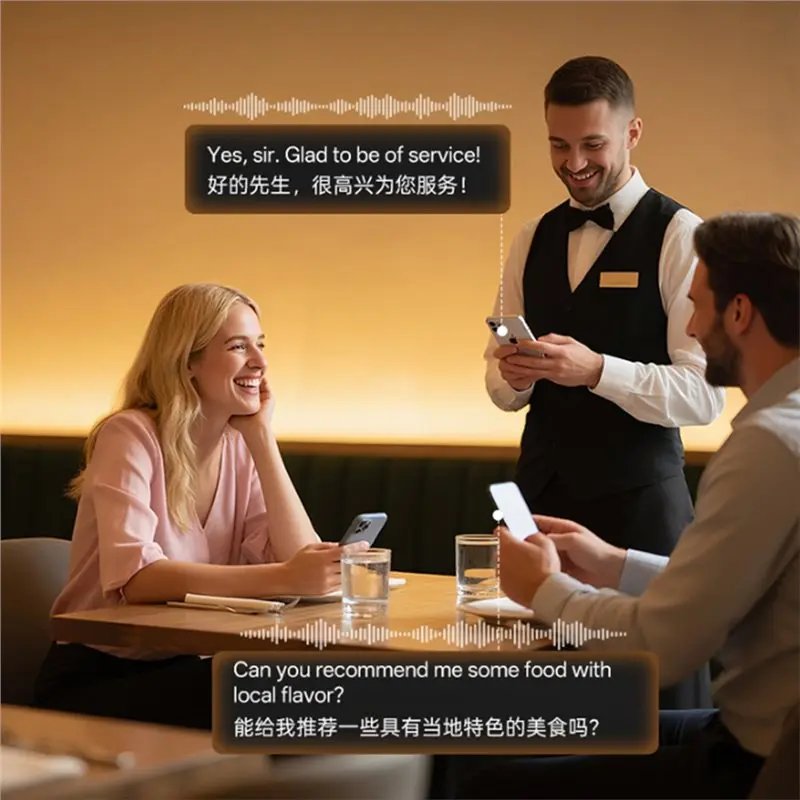 A25P Clip-On Magnetic Translator Voice And Video Simultaneous Interpretation Multilingual Translation Supports 145 Languages