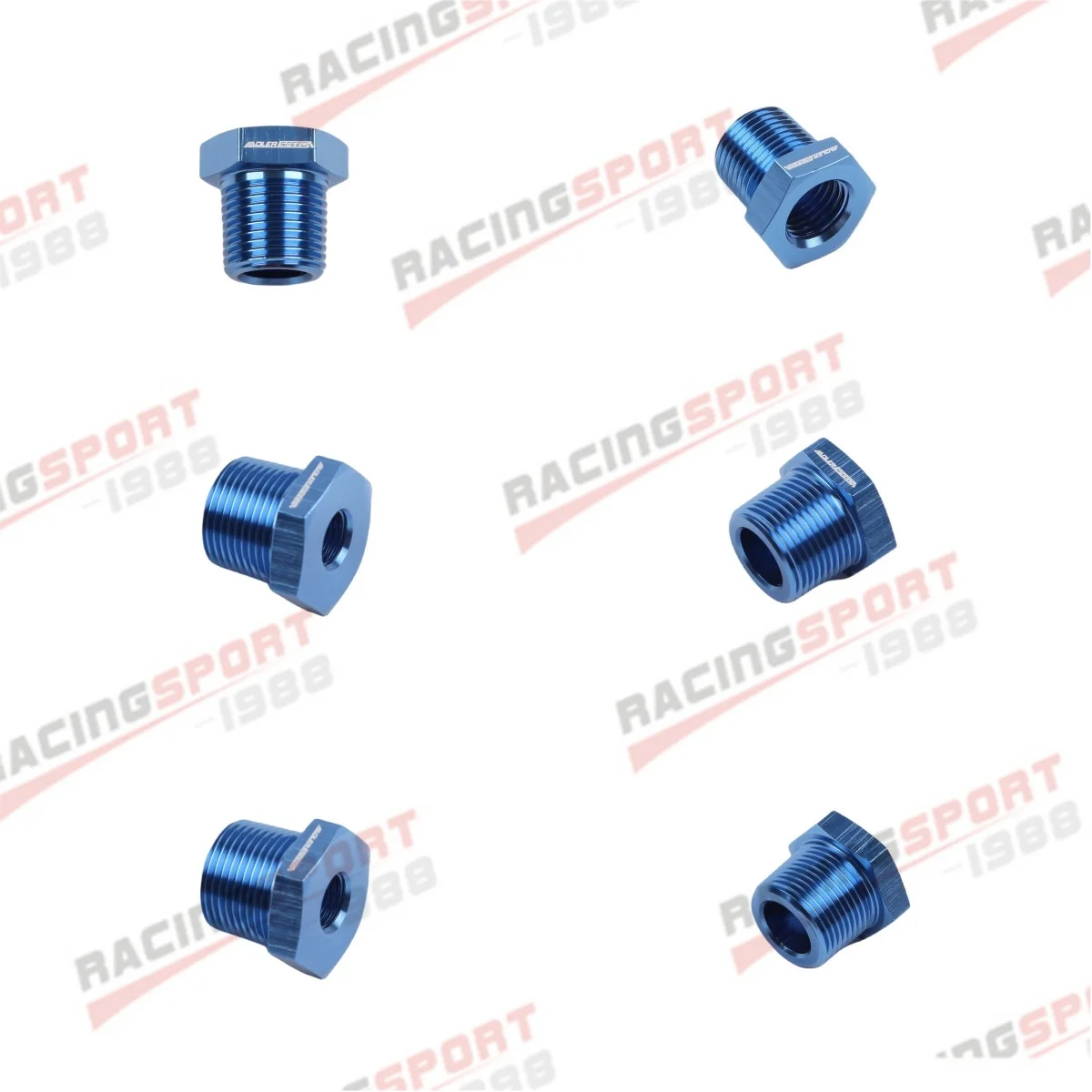 

1/4'' 3/8" 1/2" 3/4" NPT To NPT Male To Female Adapter Fitting Aluminum Black/BLUE