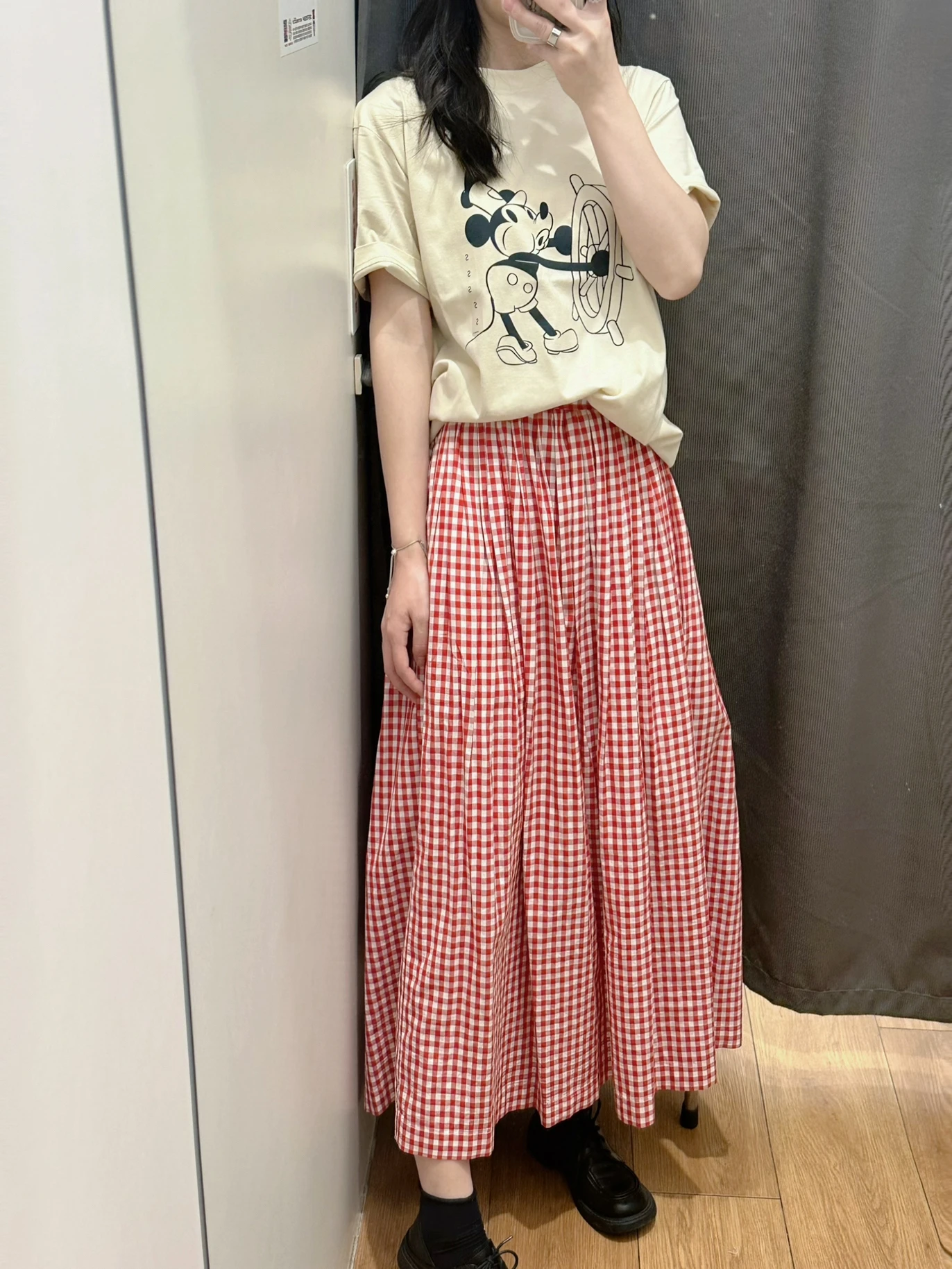 

Повседневная хлопковая клетчатая юбка-миди в клетку, женская летняя плиссированная юбка трапециевидной формы длиной f, повседневный дизайн со средней талией