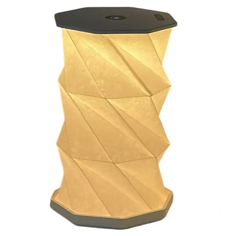 HLZS-Folding Lamp Dimmable Paper Lantern Camping Tent Night Light Bedroom Decor USB Rechargeable