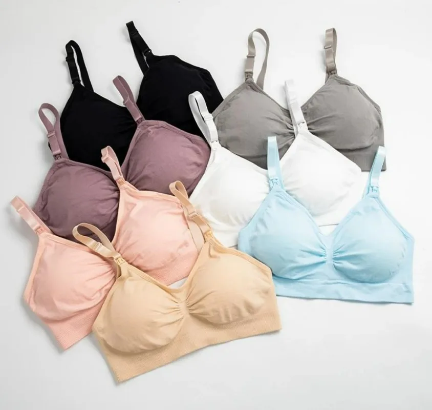3pcs Breastfeeding Bras Maternity Nursing Bra for Feeding Nursing Underwear Clothes for Pregnant Women Wirefree Breathable Bra