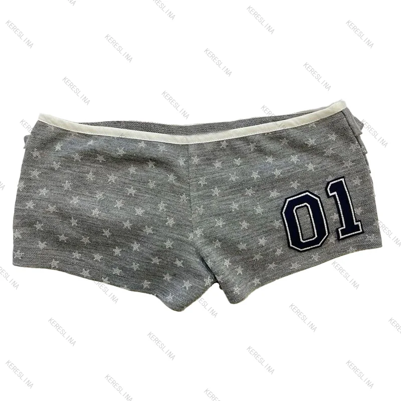 

Retro Spice Girl Style Star Print Mini Shorts Y2k Fashion High Street Aesthetic Mini Shorts Summer Youth Casual Slim mini shorts