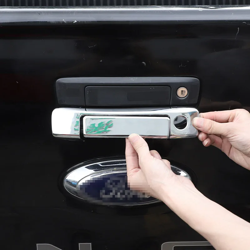 

For Ford Ranger Wildtrak T6 T7 T8 2015-2022 ABS Bright Silver Car Tail Door Handle Cover Decorative Sticker Car Accessories