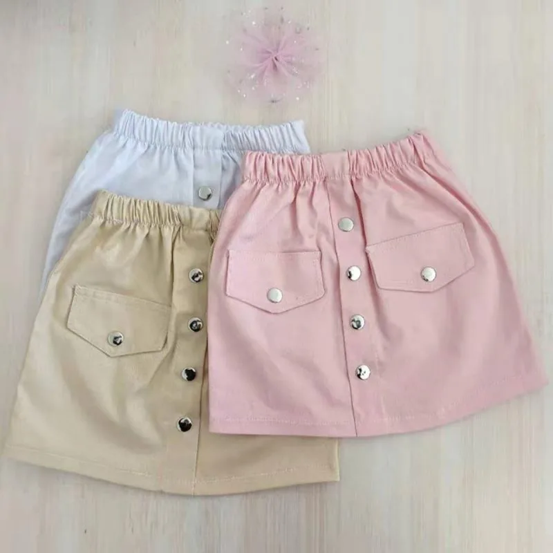 

Girls Kids Denim Skirt Summer Baby Casual Cute Short A Line Skirt for Children Age 2-8 Toddler School Holiday Outfit Hot Sale