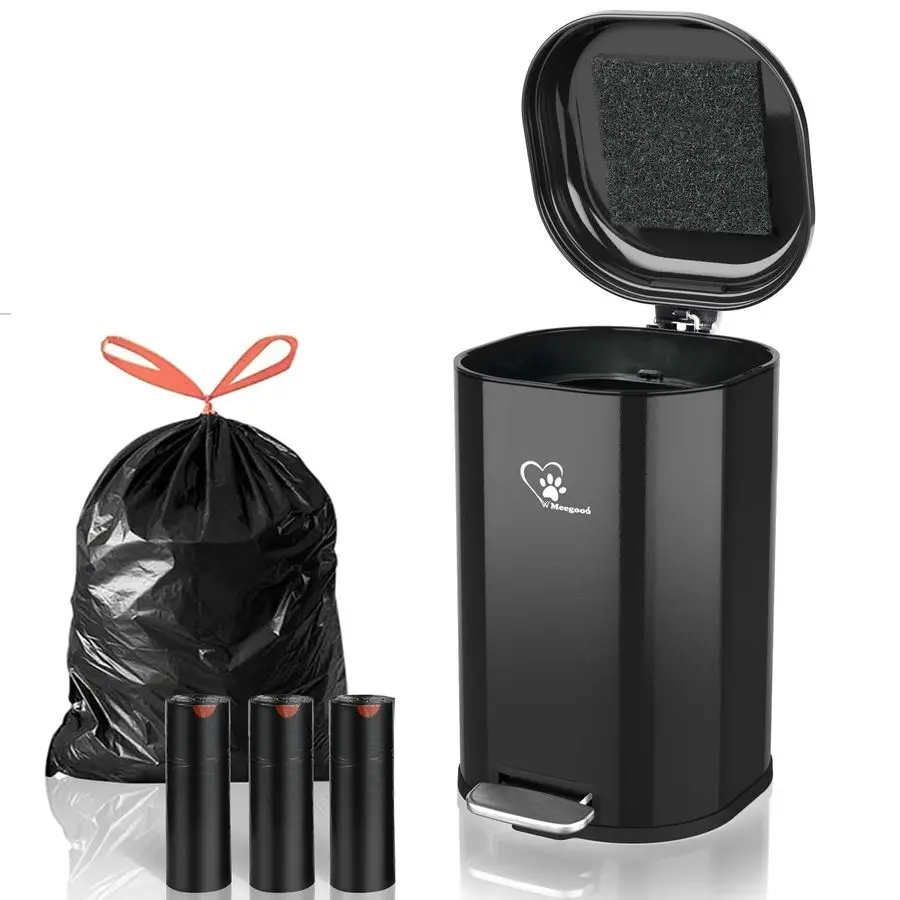 

Уличная урна для собачьих отходов Poop Trash Can, 18 л (4,76 галлонов), портативная, с крышкой и съемным внутренним контейнером для контроля запаха, для использования в помещении и на улице