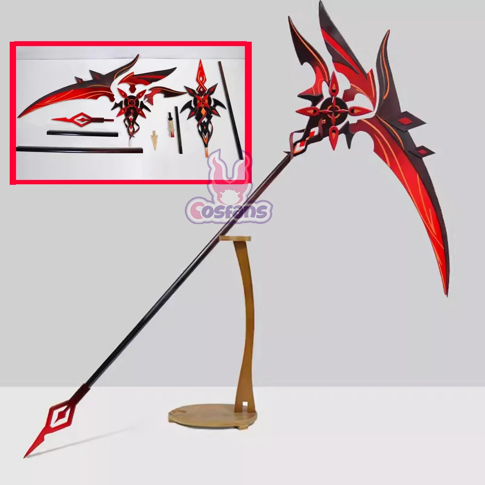 180CM Anime Genshin Impact Sickle Cosplay Props The Knave Arlecchino for Halloween Christmas Fancy Party Accessory Weapons