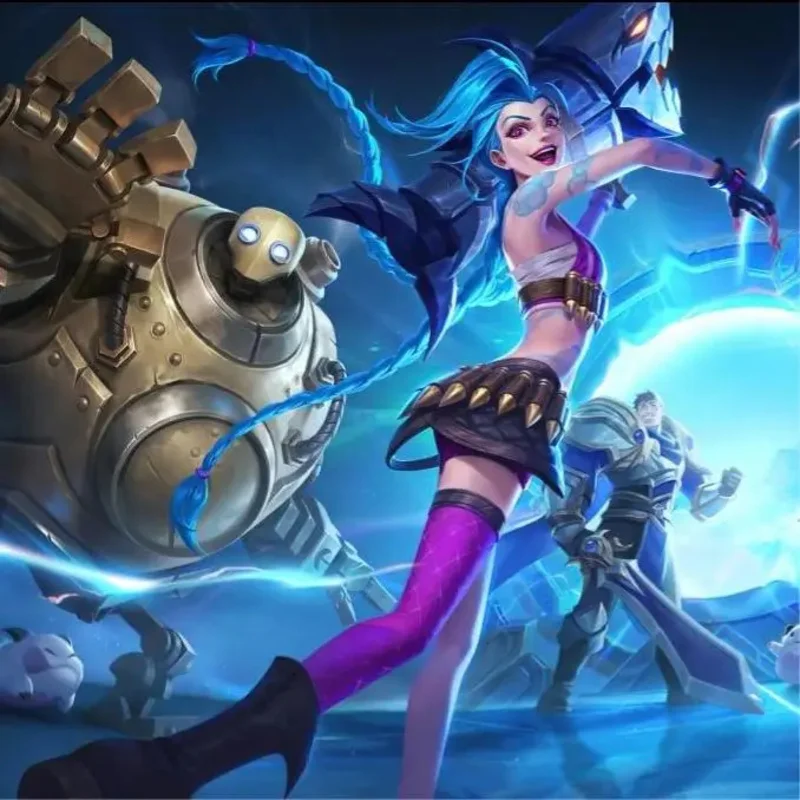 Disfraz de la Liga de Leyendas Jinx LOL para mujer, disfraz de Anime con peluca, novedad de 2023