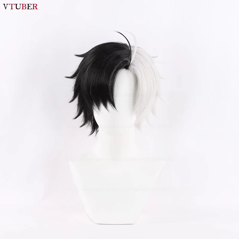 Haruka Sakura Cosplay Wig Wind Breaker Cosplay Black White Short Heat Resistant Hair Halloween Party Anime Cosplay Wigs + WigCap