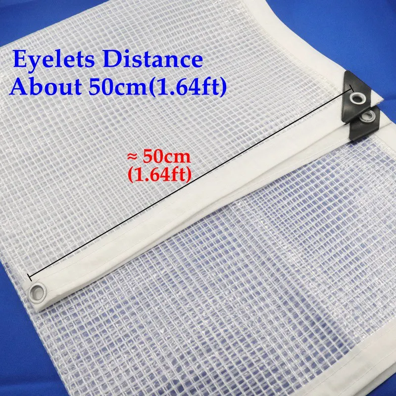 0.35mm Transparent Mesh Reinforced PE Tarpaulin Rainproof Cloth Plants Cover Terrace Balcony Canopy Awnings Tarp