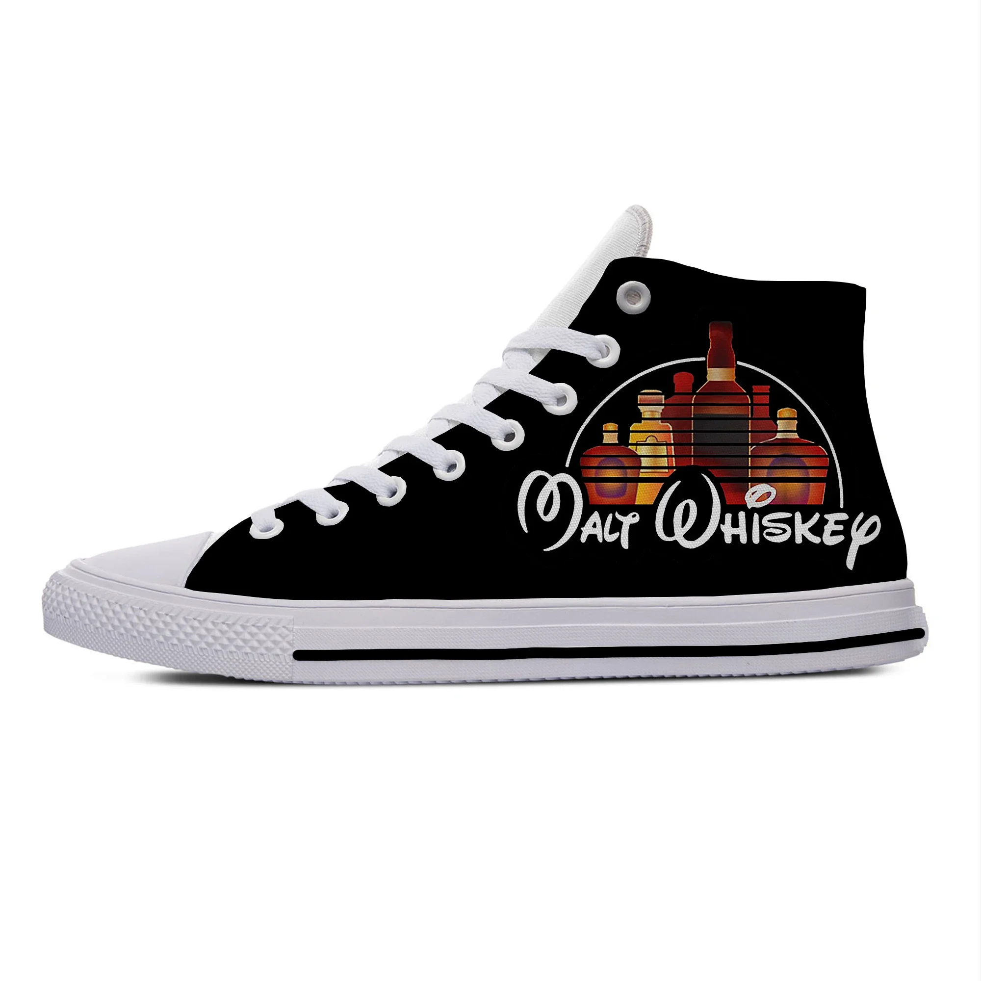 Malt Whiskey Alcohol Drunk Funny Fashion Board Shoes Popular High Top Lightweight Hot Casual Shoes Breathable Men Women Sneakers - view 2