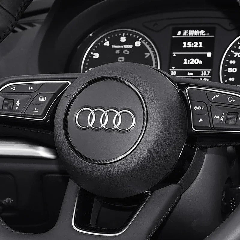 Volante dell'auto Trim Copertura Adesivo In Fibra di Carbonio Per Audi A1 A3 A4 A5 A6 A7A8 Q3 Q5 Q7 SQ5 S1 S3 S4 S5 S6 S7 S8 RS3 RS5 RS6