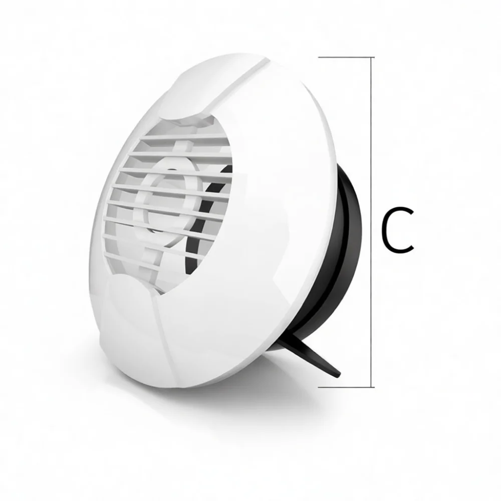 ABS Plastic Round Air Diffuser Adjustable Louvre Vent Grille For HVAC Wall Ceiling Duct Connection Exhaust Outlet