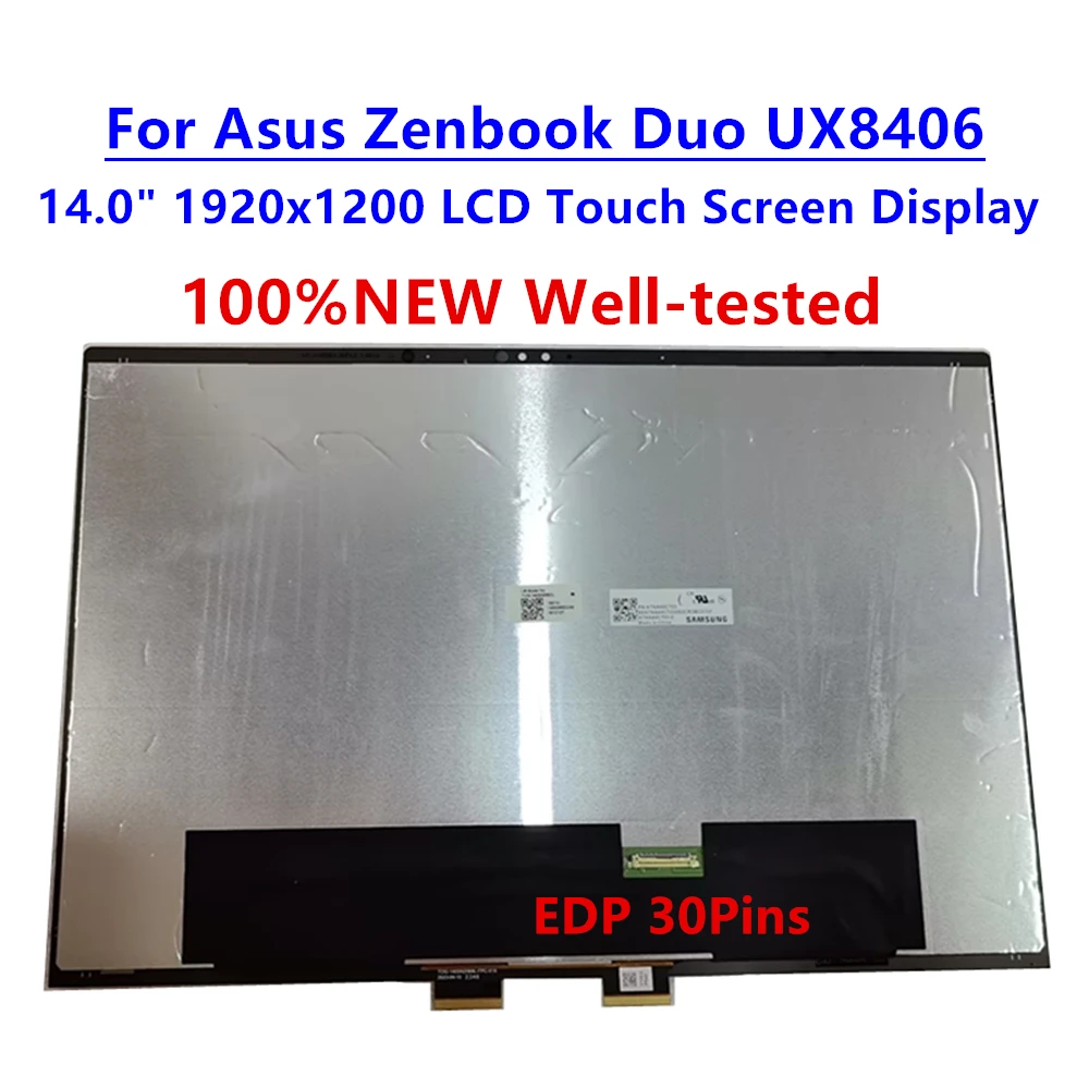 

ATNA40CT02 14" 1920x1200 for Asus Zenbook Duo UX8406 LCD Touch Screen Display Assembly eDP 30Pins