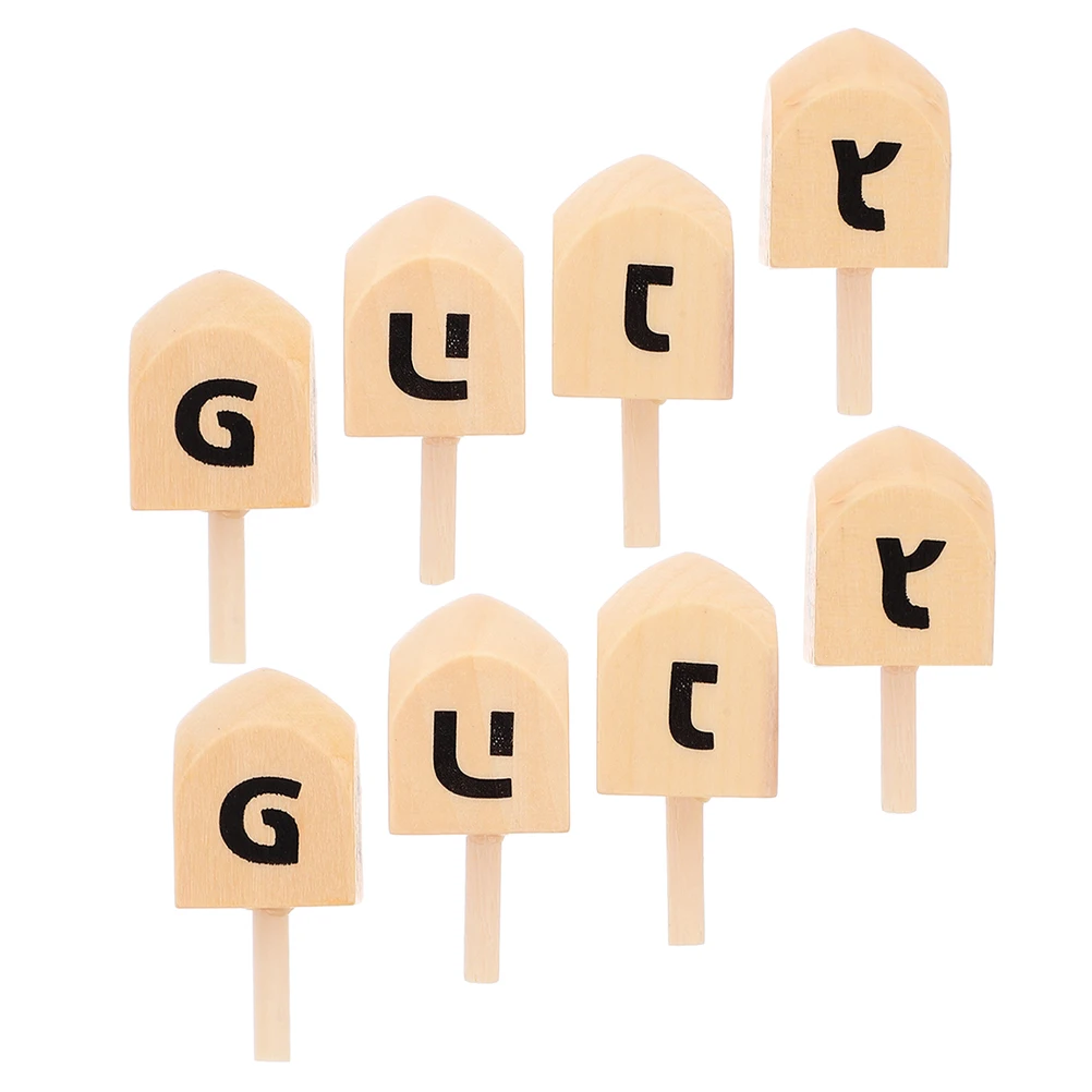 

8 шт., традиционные волчки для Хануки, дреды, детские праздничные семейные мини-драды, объемный комплект Dreidel