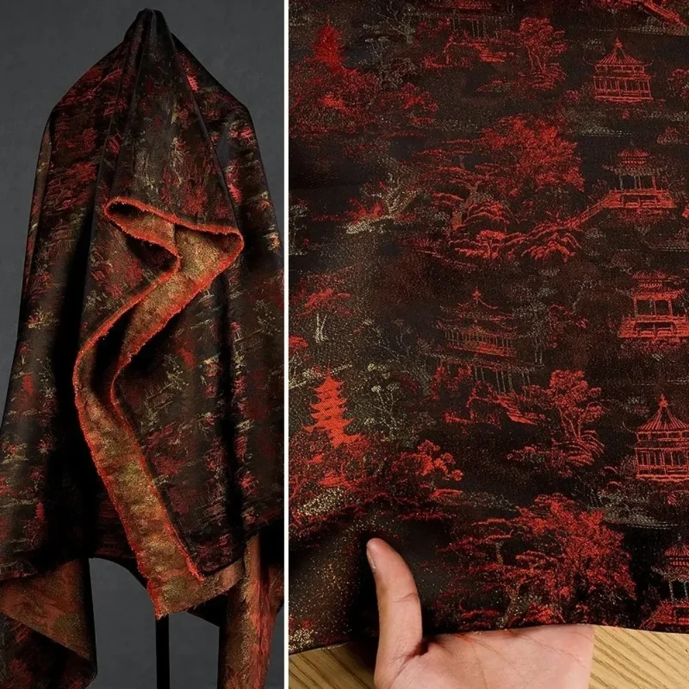 

Brocade Jacquard Fabric Fashion Clothing Retro Jacket Apparel Sewing Fabric Wholesale Cloth for By The Meter Diy Sew