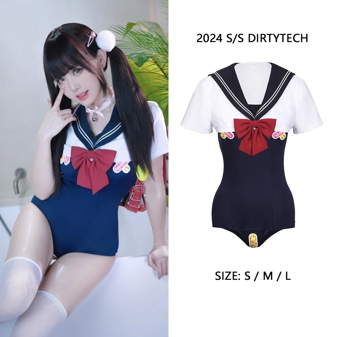 

Japanese Anime Hai Yueji Swimsuit Kuragehime Cosplay Costume cute Sukumizu for Women Dirty Tech Blue Summer Beach Bathing Suit