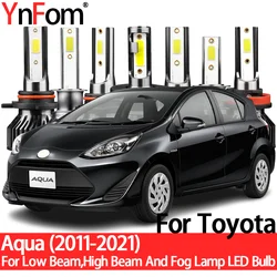 YnFom For Toyota Aqua NHP10 2011-2021 Special LED Headlight Bulbs Kit For Low Beam,High Beam,Fog Lamp,Car Accessories