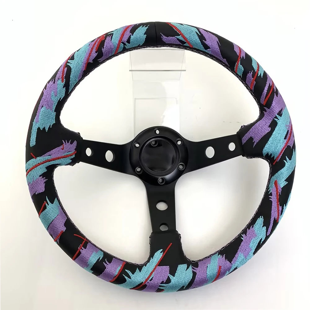 Tiypeor 330mm Racing Microfiber Leather Drift Sport Auto Steering Wheel