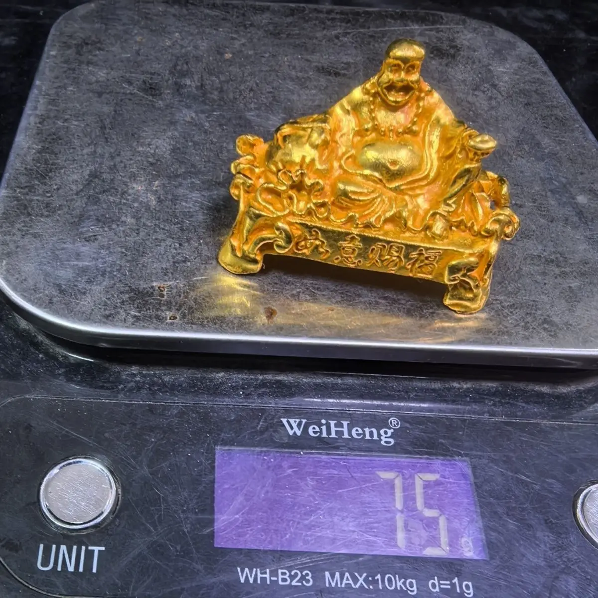 Antique gilt Maitreya Buddha knickknack
