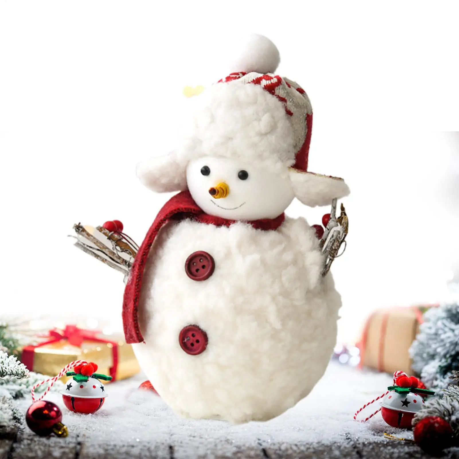 

Вязаная кукла-снеговик с шарфом, шапкой, рождественский декор для взрослых, женщин, девочек, детей, домашний офис, украшение для новогодней вечеринки