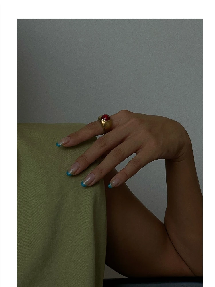 Brass With 18 K Gold Retro Heart Solid Ring Women Jewlery Stuning Designer T Show Club Cocktail Party Rare Japan Korean