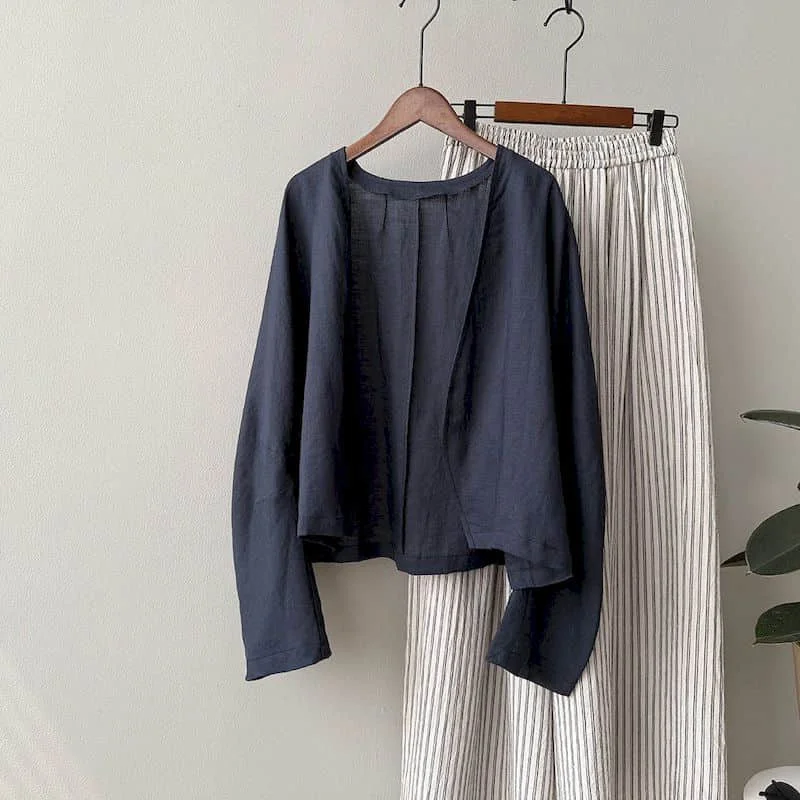 Sunscreen T-shirts for Women Artistic Oversized Casual Korean Style Smock Long Sleeve Cardigan 2026 Summer Thin Women Clothes