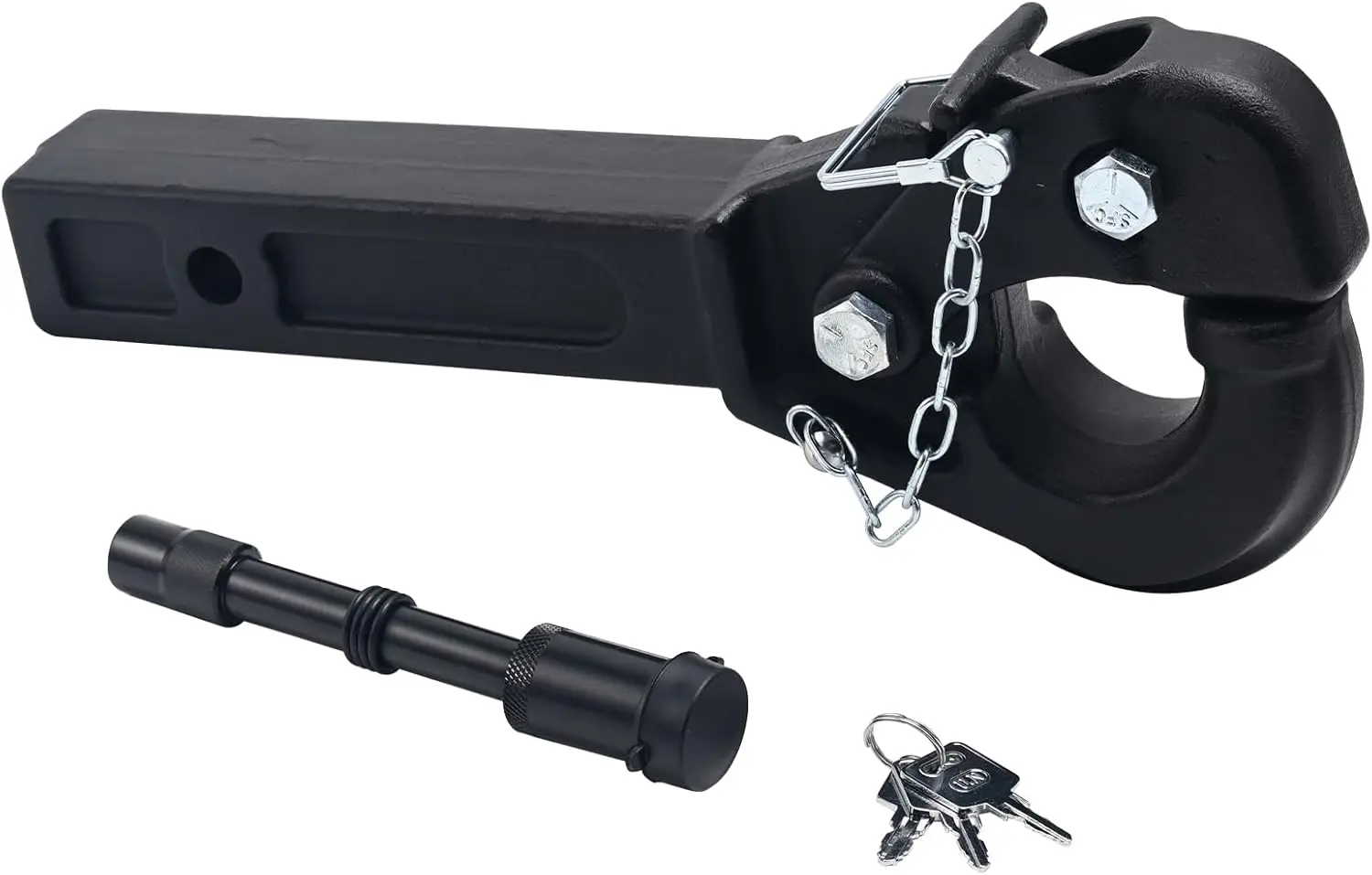 

15-Ton Heavy-Duty Pintle Hitch for 2-Inch Receivers, Black Powder Coated, 33000LB Capacity