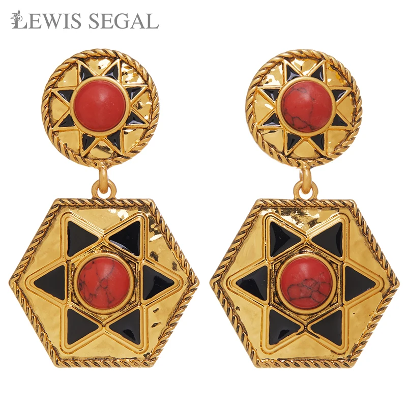 

LEWIS SEGAL Hebrew Shema Star of David Dangle Earrings Menorah Magen Star Hexagram Pendant Judaism Jewish Jewelry Hanukkah Gifts