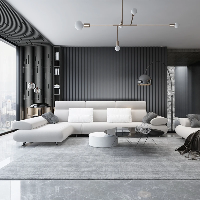 Carpet living room, modern and simple gray coffee table, carpet, light luxury style bedroom