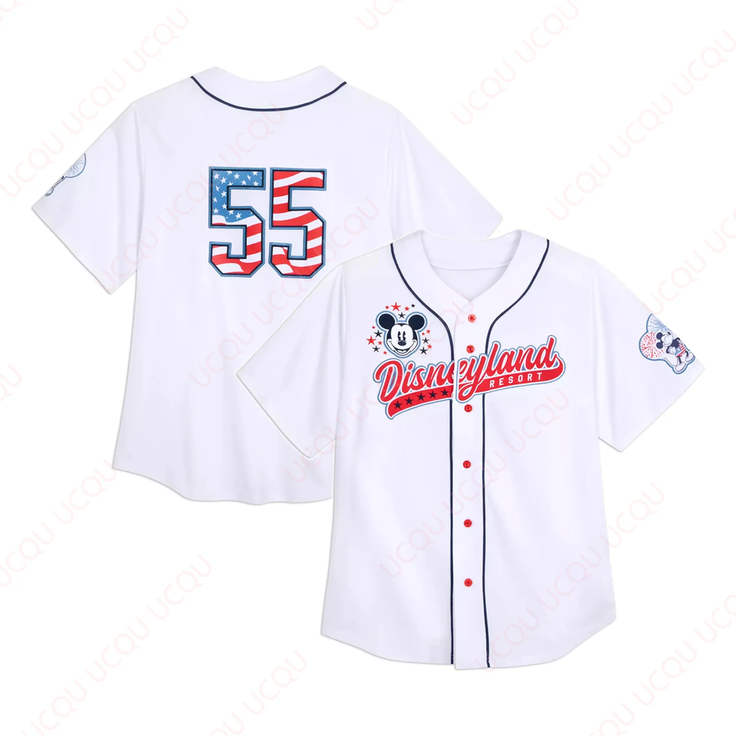 

Бейсбольный трикотаж Disneyland с Микки Маусом Americana, подарок для фанатов, детей и взрослых, модная бейсбольная форма с героями мультфильмов, спортивные топы на открытом воздухе