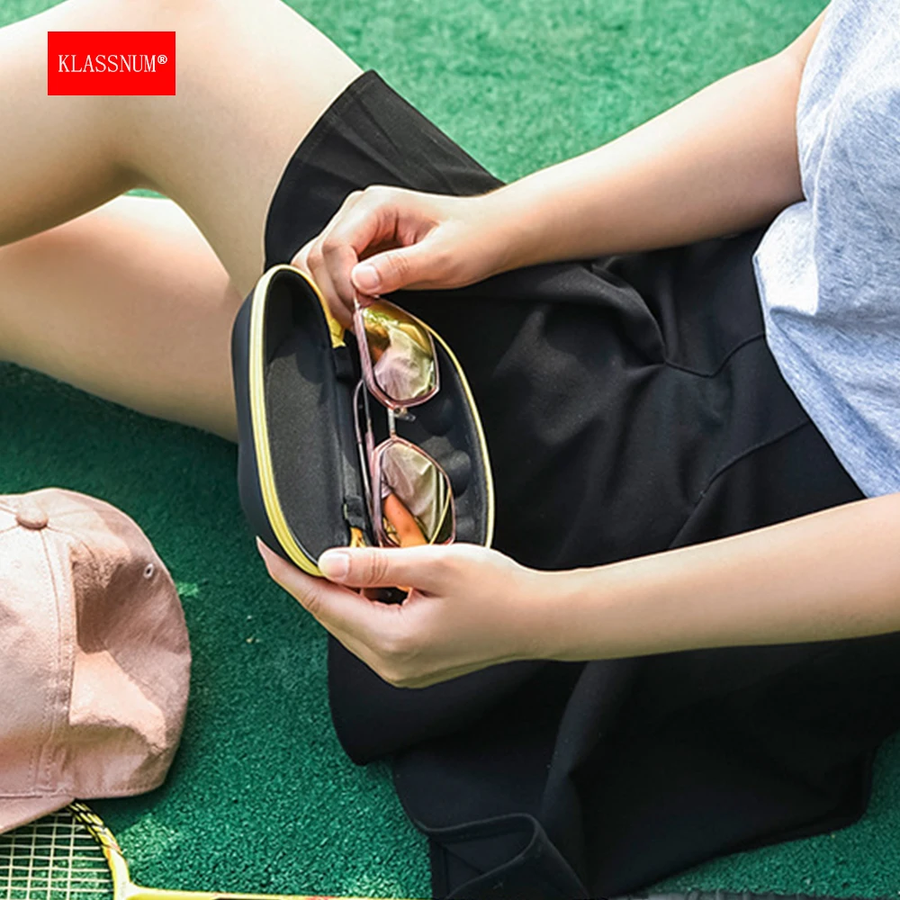 KLASSNUM Hard Glasses Case Man Sports Rigid Sunglasses Cover Portable Travel Eyeglasses Cases with Plastic Hook for Men Women