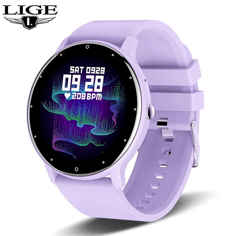 LIGE Smart Watch Dames Heren Volledig touchscreen Bluetooth-oproep Smartwatch Waterdichte sport-fitness tracker Horloges voor Android iOS