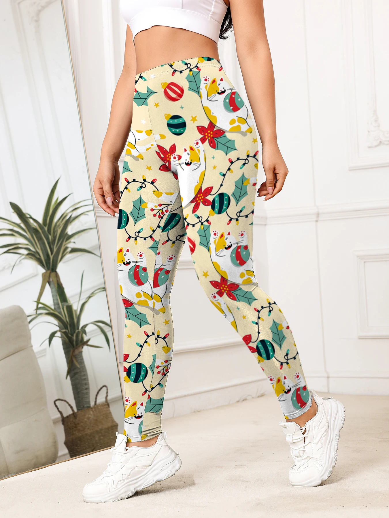 Women Cute Cat Printe Leggings For Fitness High Waist Gym Legging Push Up Workout Fitness Women Sexy Leggings